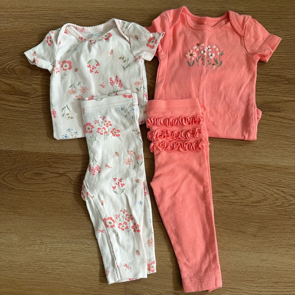 Carter's Pink and White Floral set